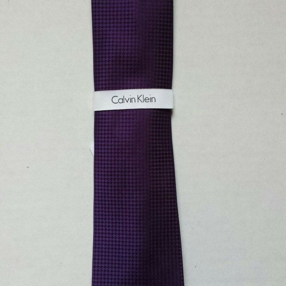 Calvin Klein PURPLE Mens Modern Gingham Tie